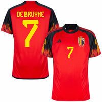 Adidas Belgium Home De Bruyne 7 Shirt 2022-2023 (Official Printing)