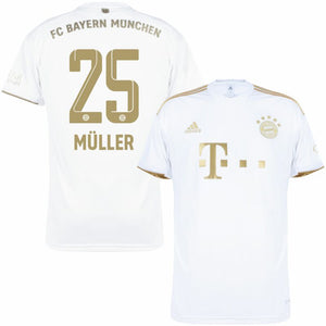 Adidas Bayern München Visitante Müller 25 Trikot 2022-2023 (Offizielle Beflockung)