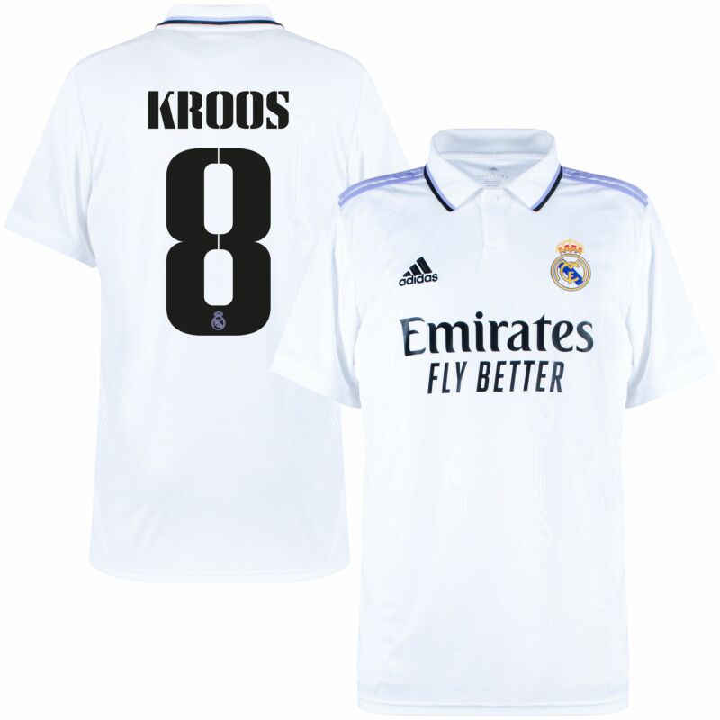 organizar Trueno Besugo Adidas Real Madrid Home Kroos 8 Trikot 2022-2023 (Offizielle Beflockun –  Megafanshop GmbH