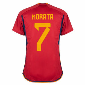 Adidas Spain Home Morata 7 Shirt 2022-2023 (Official Printing)