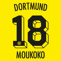 Borussia Dortmund Home Moukoko 18 (Offizielle Beflockung) - 2022-2023