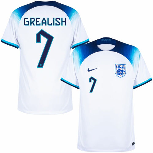 Nike England Home Grealish 7 Shirt 2022-2023 (Official Printing)