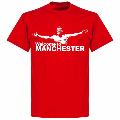 Camiseta infantil Ronaldo Welcome to Manchester - Roja