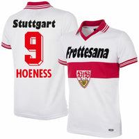 Copa VFB Stuttgart Home Hoeness 9 Retro Shirt 1977-1978 (Retro Flock Printing)