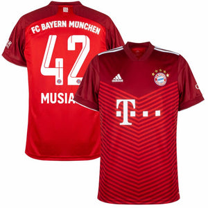 Adidas FC Bayern Munich Musiala 42 Home Shirt 2021-2022 (Official Printing)