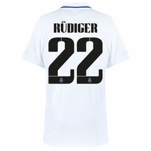 Adidas Real Madrid Home Rüdiger 22 Trikot 2022-2023 (Offizielle Cup Beflockung)