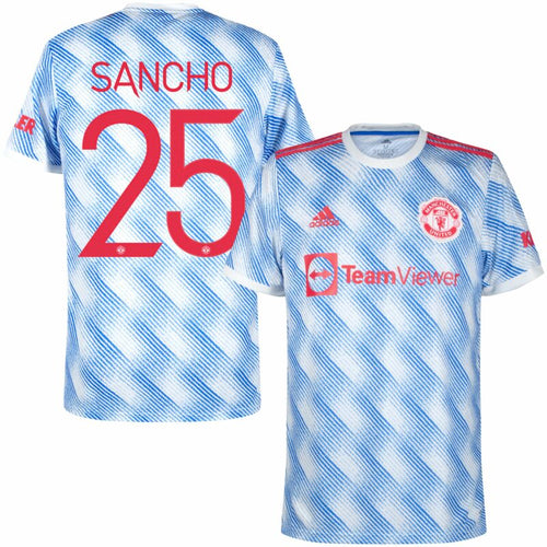 Camiseta Adidas Man Utd Away Sancho 25 2021-2022 (impresión de la Copa)