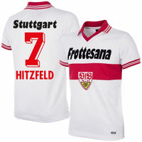 Copa VFB Stuttgart Home Hitzfeld 7 Retro Shirt 1977-1978 (Retro Flock Printing)