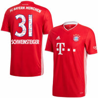 Adidas Bayern München Home Schweinsteiger 31 Trikot 2020-2021 (Danke Basti)