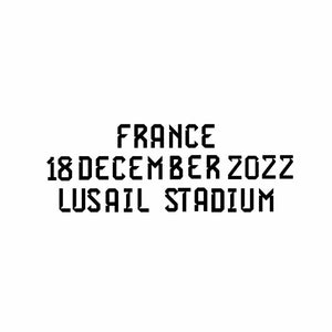 Official World Cup Final 2022 Matchday Transfer Argentina v France 18 December 2022 (Argentina Home)