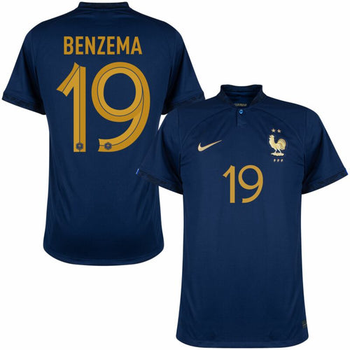Nike Frankreich Home Benzema 19 Trikot 2022-2023 (Offizielle Beflockung)