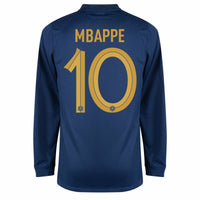 Nike Frankreich Home L/S Mbappé 10 Trikot 2022-2023 (Offizielle Beflockung)