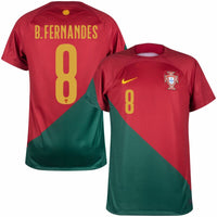 Nike Portugal Home B.Fernandes 8 Shirt 2022-2023 (Official Printing)