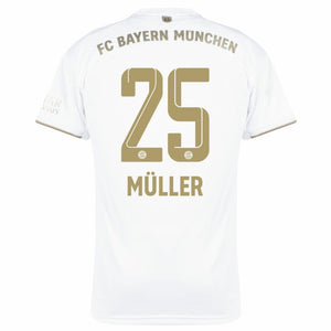 Adidas Bayern München Visitante Müller 25 Trikot 2022-2023 (Offizielle Beflockung)