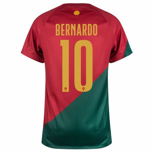 Nike Portugal Home Bernardo 10 Shirt 2022-2023 (Official Printing)